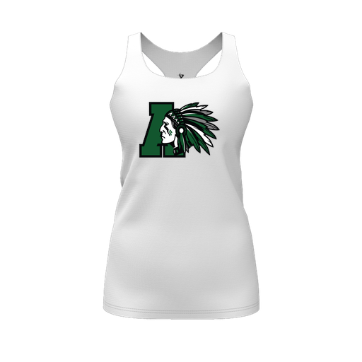 [FT0TRBWH-FYS-LOGO1] Decker Racerback Tank Top (Female Youth S, White, Logo 1)