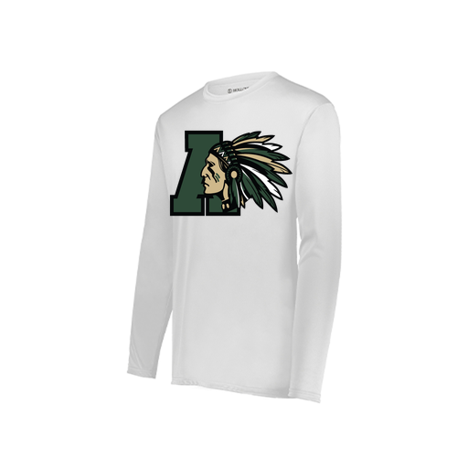 [222822.005.XS-LOGO2] Men's LS Smooth Sport Shirt (Adult XS, White, Logo 2)