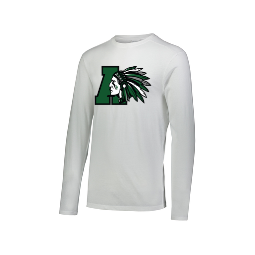 [FTLCUBWH-AXS-LOGO1] Decker Men's Tri-Blend T-Shirt - Long Sleeve (Adult XS, White, Logo 1)