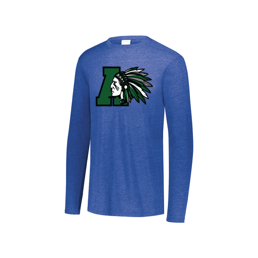 [FTLCUBRY-YS-LOGO1] Decker Youth Tri-Blend T-Shirt - Long Sleeve (Youth S, Royal, Logo 1)