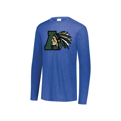 [FTLCUBRY-YS-LOGO2] Decker Youth Tri-Blend T-Shirt - Long Sleeve (Youth S, Royal, Logo 2)