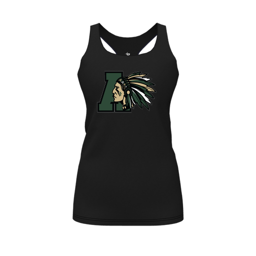 [FT0TRBBK-FYS-LOGO2] Decker Racerback Tank Top (Female Youth S, Black, Logo 2)
