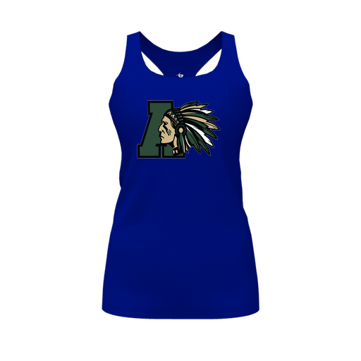 [CUS-DFW-RCBK-PER-RYL-FYS-LOGO2] Racerback Tank Top (Female Youth S, Royal, Logo 2)