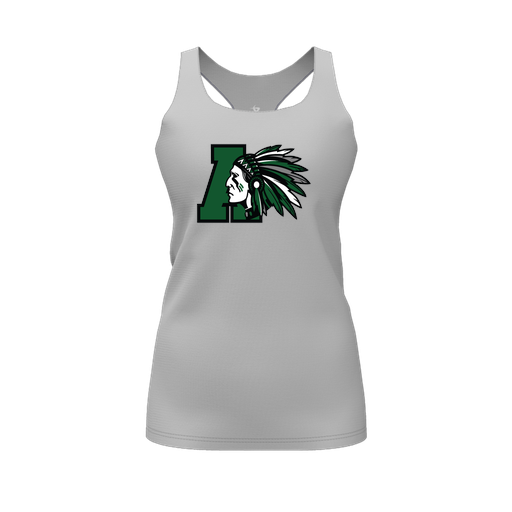 [FT0TRBGY-FYS-LOGO1] Decker Racerback Tank Top (Female Youth S, Gray, Logo 1)