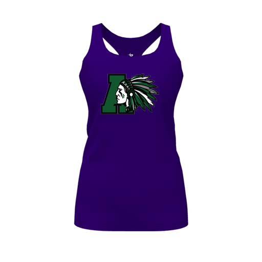 [CUS-DFW-RCBK-PER-PUR-FYS-LOGO1] Racerback Tank Top (Female Youth S, Purple, Logo 1)