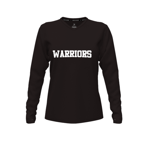 [CUS-DFW-TEES-CMF-VNK-LSL-BLK-FYXS-LOGO3] Decker Comfort T-Shirt (Female Youth XS, Black, V Neck, Logo 3, Long Sleeve)