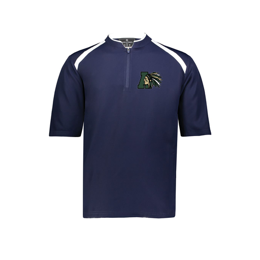 [229581-AS-NVY-LOGO2] Men's Dugout Short Sleeve Pullover (Adult S, Navy, Logo 2)