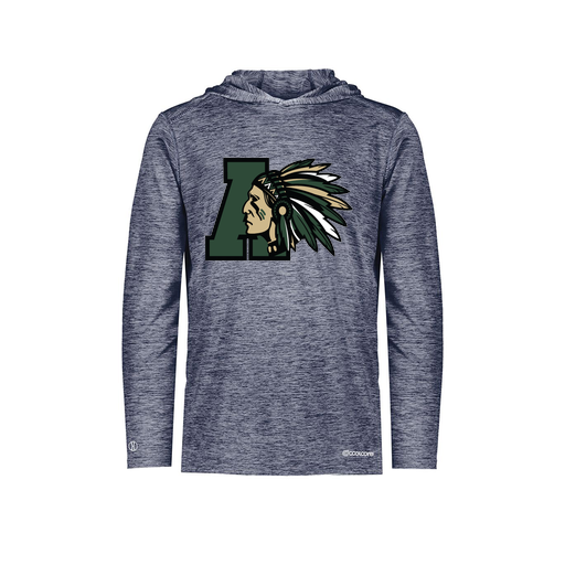 [FOLHCGNV-AS-LOGO2] Decker Men's Charge Hoodie (Adult S, Navy, Logo 2)