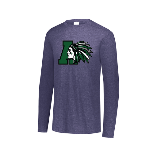 [FTLCUBNV-AXS-LOGO1] Decker Men's Tri-Blend T-Shirt - Long Sleeve (Adult XS, Navy, Logo 1)