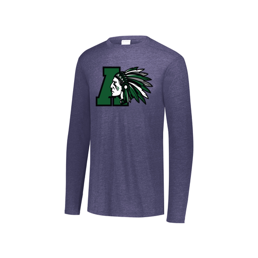 [FTLCUBNV-YS-LOGO1] Decker Youth Tri-Blend T-Shirt - Long Sleeve (Youth S, Navy, Logo 1)