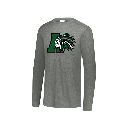 [FTLCUBGY-YS-LOGO1] Decker Youth Tri-Blend T-Shirt - Long Sleeve (Youth S, Gray, Logo 1)