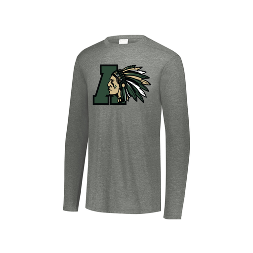 [FTLCUBGY-YS-LOGO2] Decker Youth Tri-Blend T-Shirt - Long Sleeve (Youth S, Gray, Logo 2)