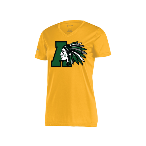 [222820.023.S-LOGO1] Ladies Movement Dri Fit Shirt (Female Adult S, Athletic Gold, Logo 1)